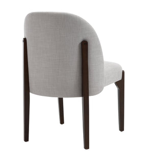 English Elm Wooden Wingback Dining Chairs Upholstered Farmhouse Modern Set with Lumbar Support Grey W3244P429256