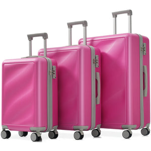 English Elm Luggage 3 Piece Hardshell Abs Set with Spinner Wheels Tsa Lock Travel Ready Pink N730P304620P