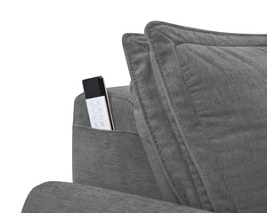 English Elm Eaden Gray Chenille Power Sofa with Sleeper, Full Foam Comfort, Solid Wood Frame, 105" Seat Width B2726S00523