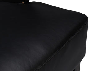 Sarreid Drake Distilled Leather Chair In Onyx Black With Antique Brass Nail Heads For Timeless Elegance Black  54100