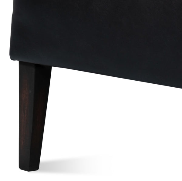 Sarreid Drake Distilled Leather Chair In Onyx Black With Antique Brass Nail Heads For Timeless Elegance Black  54100