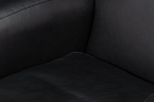 Sarreid Taft Leather Swivel Chair In Onyx Black - Elegant Design With Wood Accents And Stylish Nailhead Trim Black  54106