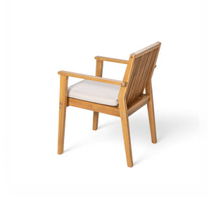 English Elm Christopher Knight Home® - Patio Acacia Wood Dining Chairs Set of 2 with Waterproof Cushions, Ergonomic Armrests, 400 lb Capacity Beige,Natural N779P234497N