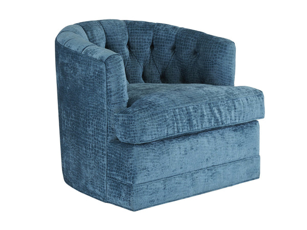 Lexington Barclay Butera Cliffhaven Swivel Chair - Luxurious Upholstered Seating With Tufted Back And Ultra Down Cushion Comfort   5410-11sw-42