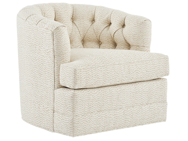 Lexington Barclay Butera Cliffhaven Swivel Chair - Luxurious Upholstered Seating With Tufted Back And Ultra Down Cushion Comfort   5410-11sw-41
