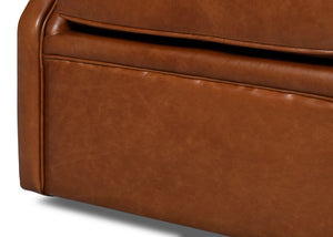 Sarreid Coolidge Leather Swivel Chair In Rich Havana Brown With Elegant Wood And Nailhead Details Brown  54114