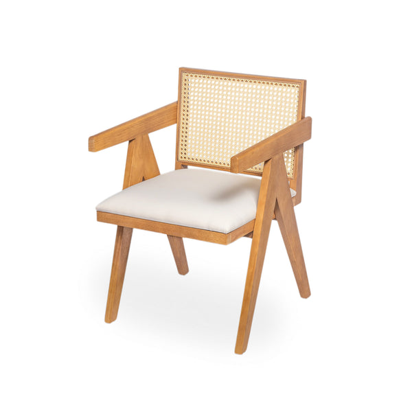 English Elm Christopher Knight Home® - Chandigarh Arm Dining Chairs Set Of 2 - Stylish Cane Upholstered Kitchen Chairs With Comfort & Charm N768P241396N