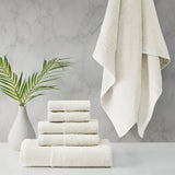 Beautyrest Nuage Glam/Luxury Cotton Tencel Blend Antimicrobial 6 Piece Towel Set BR73-3752 Ivory