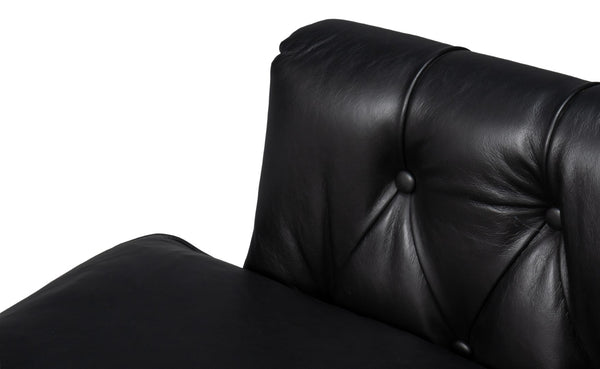 Sarreid Coolidge Leather Swivel Chair In Onyx Black - Stylish Comfort With Wood Accents & Nailhead Trim Black  54116