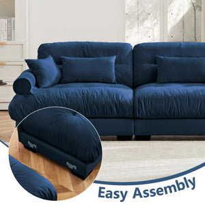 English Elm Super Comfort Oversized Modular Velvet Sectional Sofa With Movable Ottoman For Luxe Living Spaces W714S01119-GIGA