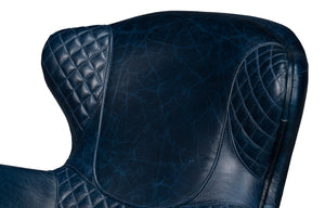 Sarreid Hera Arm Chair In Luxurious Chateau Blue Leather – Stylish Fabricated Frame For Elegant Interiors Blue  54117