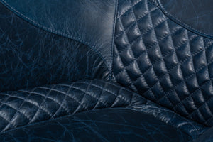 Sarreid Hera Arm Chair In Luxurious Chateau Blue Leather – Stylish Fabricated Frame For Elegant Interiors Blue  54117