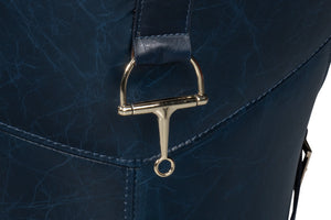 Sarreid Hera Arm Chair In Luxurious Chateau Blue Leather – Stylish Fabricated Frame For Elegant Interiors Blue  54117