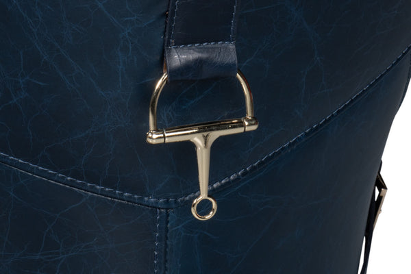 Sarreid Hera Arm Chair In Luxurious Chateau Blue Leather – Stylish Fabricated Frame For Elegant Interiors Blue  54117