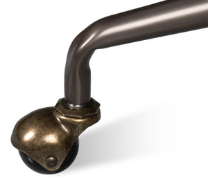 Sarreid Brooks Swivel Chair - Stylish Onyx Black Leather With Elegant Oak Base & Durable Metal Frame Black  54123