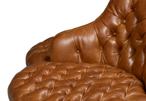 Sarreid Lobby Sofa Cuba Brown - Luxurious Leather Comfort With Elegant Design, Durable Rubber Wood Frame Brown  54124