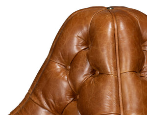 Sarreid Lobby Sofa Cuba Brown - Luxurious Leather Comfort With Elegant Design, Durable Rubber Wood Frame Brown  54124