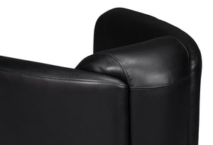 Sarreid Mandy Arm Chair - Elegant Onyx Black Leather With Sturdy Wood Frame For Stylish Home Comfort Black  54125