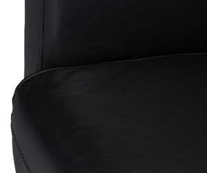 Sarreid Mandy Arm Chair - Elegant Onyx Black Leather With Sturdy Wood Frame For Stylish Home Comfort Black  54125