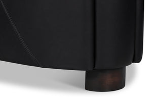 Sarreid Mandy Arm Chair - Elegant Onyx Black Leather With Sturdy Wood Frame For Stylish Home Comfort Black  54125