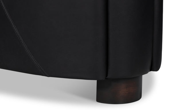 Sarreid Mandy Arm Chair - Elegant Onyx Black Leather With Sturdy Wood Frame For Stylish Home Comfort Black  54125