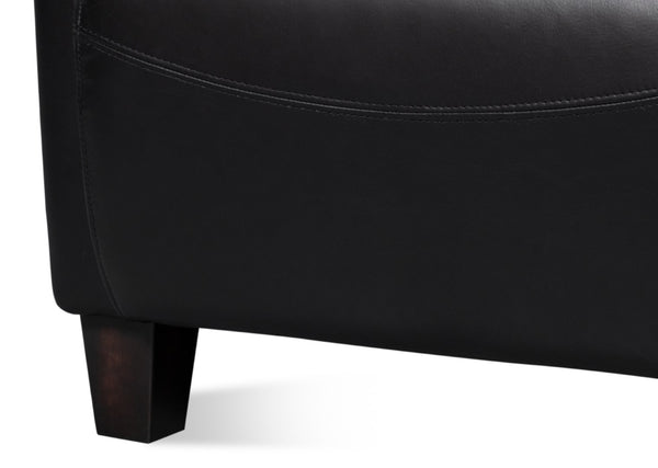 Sarreid Mandy Arm Chair - Elegant Onyx Black Leather With Sturdy Wood Frame For Stylish Home Comfort Black  54125