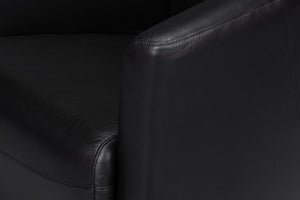 Sarreid Mandy Arm Chair - Elegant Onyx Black Leather With Sturdy Wood Frame For Stylish Home Comfort Black  54125