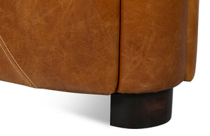 Sarreid Mandy Arm Chair - Luxurious Cuba Brown Leather With Elegant Wood Frame For Stylish Living Spaces Brown  54126