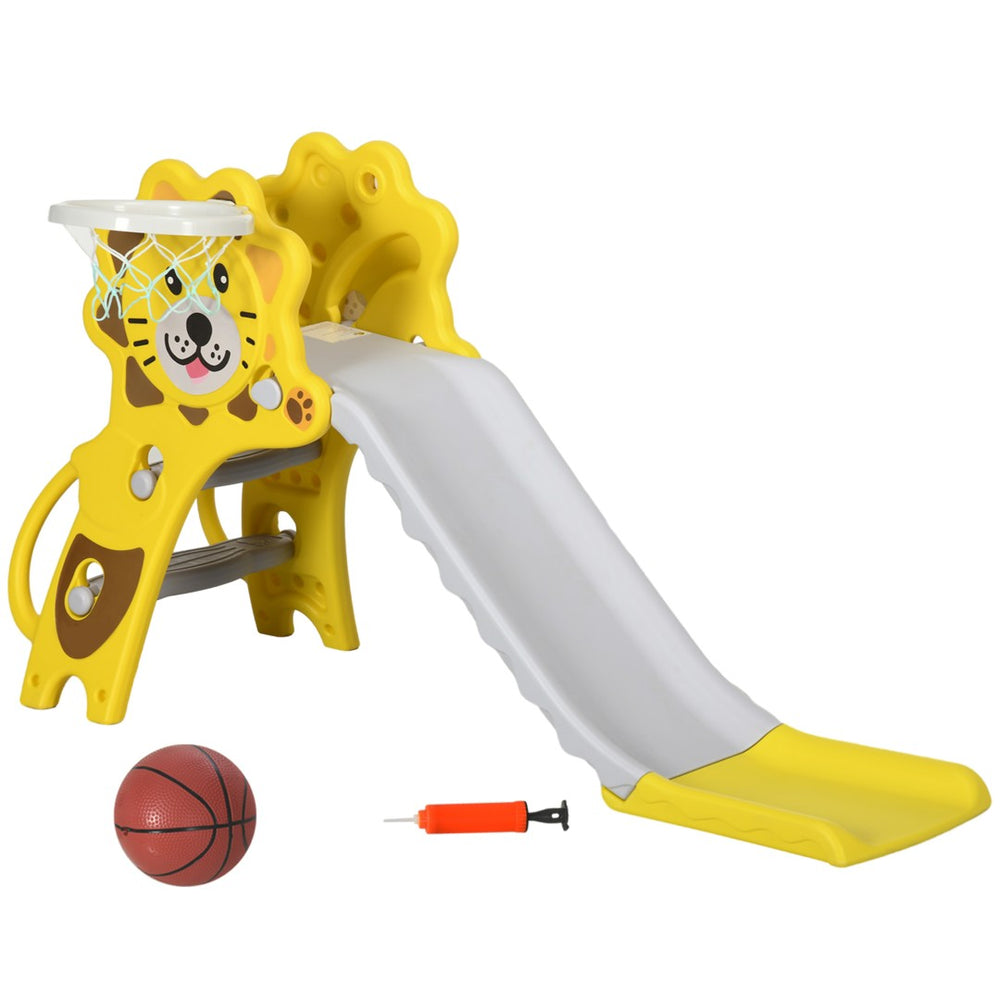 English Elm Qaba Toddler Indoor Slide with Basketball Hoop Active Play Set for Ages 18 to 36 Months W2225P217355
