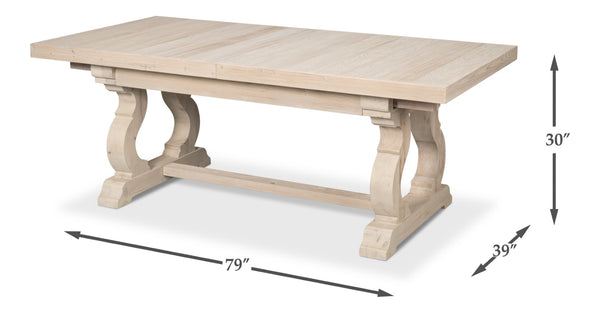 Sarreid Beauford Dining Table - Stylish Grey And White Finish With Reclaimed White Pine For Your Home Decor Grey  54133