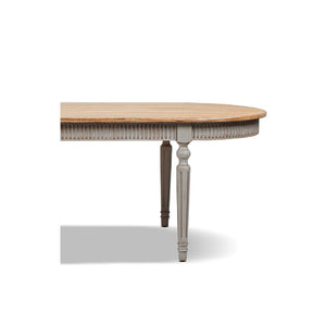 English Elm Colette Oval Reclaimed Pine Dining Table with Turned Legs for Farmhouse Gatherings B2719P485499