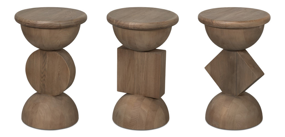 Sarreid Romeo Side Tables Set Of 3 - Stylish Natural Washed Finish In Reclaimed Elm For Modern Spaces Natural  54138