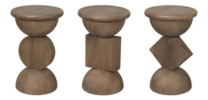 Sarreid Romeo Side Tables Set Of 3 - Stylish Natural Washed Finish In Reclaimed Elm For Modern Spaces Natural  54138