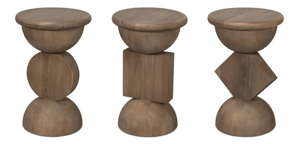 Sarreid Romeo Side Tables Set Of 3 - Stylish Natural Washed Finish In Reclaimed Elm For Modern Spaces Natural  54138