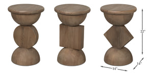 Sarreid Romeo Side Tables Set Of 3 - Stylish Natural Washed Finish In Reclaimed Elm For Modern Spaces Natural  54138