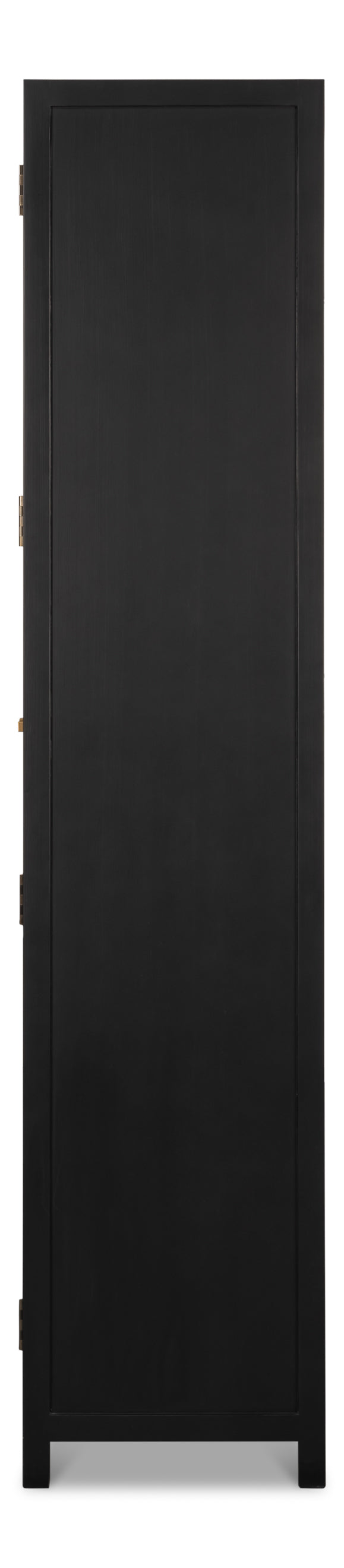 Sarreid Walker Bookcase Black - Stylish Dual-tone Design With Birch & Ash Veneer And Tempered Glass Shelves Black  54141