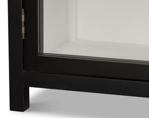 Sarreid Walker Bookcase Black - Stylish Dual-tone Design With Birch & Ash Veneer And Tempered Glass Shelves Black  54141