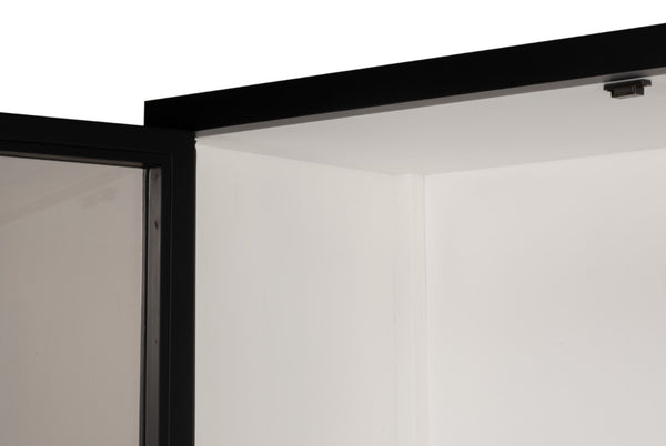 Sarreid Walker Bookcase Black - Stylish Dual-tone Design With Birch & Ash Veneer And Tempered Glass Shelves Black  54141