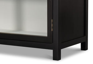 Sarreid Walker Bookcase Black - Stylish Dual-tone Design With Birch & Ash Veneer And Tempered Glass Shelves Black  54141