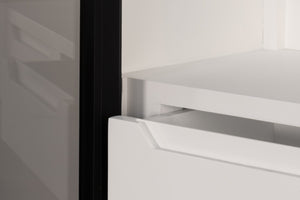 Sarreid Walker Bookcase Black - Stylish Dual-tone Design With Birch & Ash Veneer And Tempered Glass Shelves Black  54141