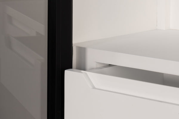 Sarreid Walker Bookcase Black - Stylish Dual-tone Design With Birch & Ash Veneer And Tempered Glass Shelves Black  54141