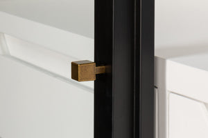 Sarreid Walker Bookcase Black - Stylish Dual-tone Design With Birch & Ash Veneer And Tempered Glass Shelves Black  54141