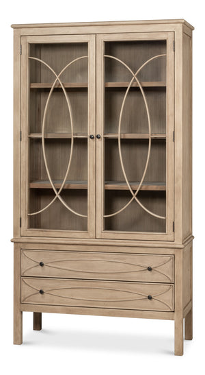Sarreid Cecile Bookcase Beige - Elegant Bone White Finish With Reclaimed Pine For Stylish Home Storage Beige  54142