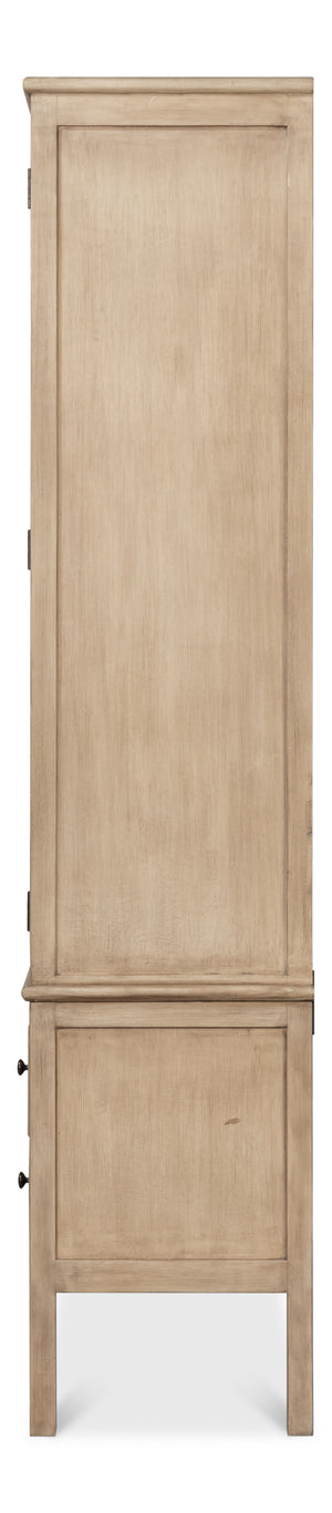 Sarreid Cecile Bookcase Beige - Elegant Bone White Finish With Reclaimed Pine For Stylish Home Storage Beige  54142