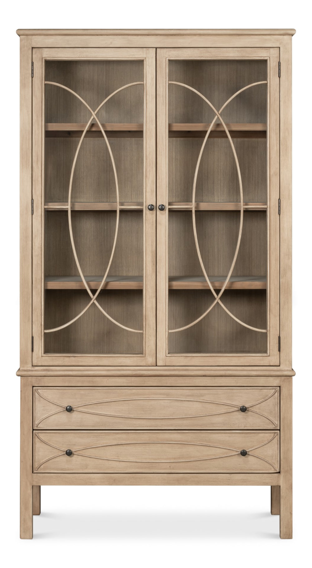 Sarreid Cecile Bookcase Beige - Elegant Bone White Finish With Reclaimed Pine For Stylish Home Storage Beige  54142