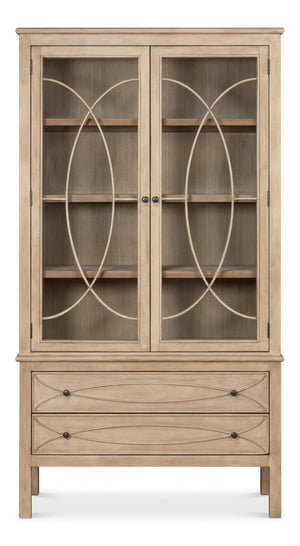 Sarreid Cecile Bookcase Beige - Elegant Bone White Finish With Reclaimed Pine For Stylish Home Storage Beige  54142