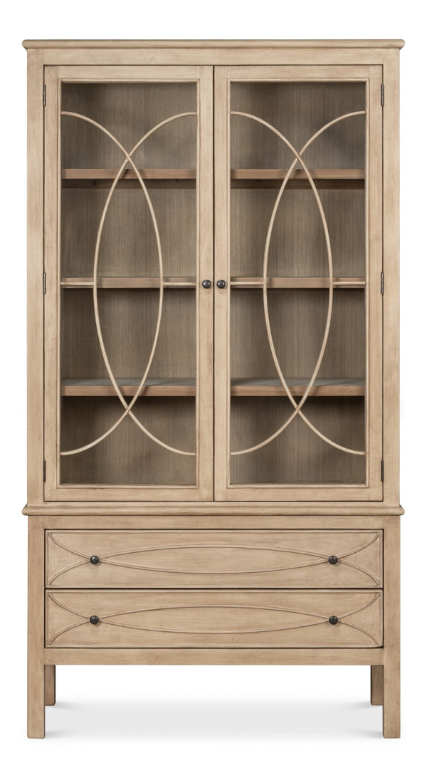 Sarreid Cecile Bookcase Beige - Elegant Bone White Finish With Reclaimed Pine For Stylish Home Storage Beige  54142