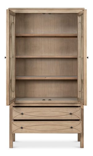 Sarreid Cecile Bookcase Beige - Elegant Bone White Finish With Reclaimed Pine For Stylish Home Storage Beige  54142