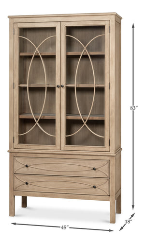 Sarreid Cecile Bookcase Beige - Elegant Bone White Finish With Reclaimed Pine For Stylish Home Storage Beige  54142