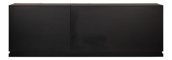 Sarreid Nadir Sideboard: Stylish Brushed Black Finish With Grey Doors - Reclaimed Pine & Birch Elegance Multicolor  54143